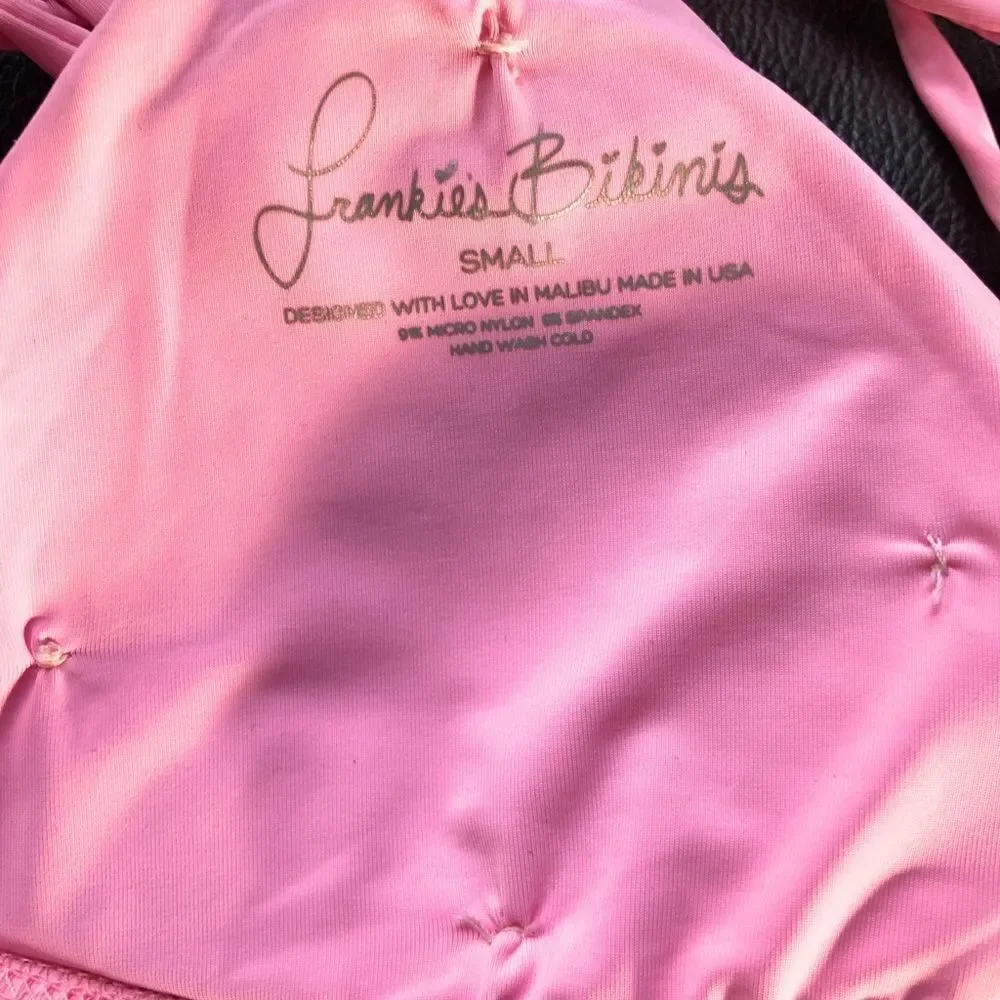 Frankie’s Bikinis Pink Bikini Top‎